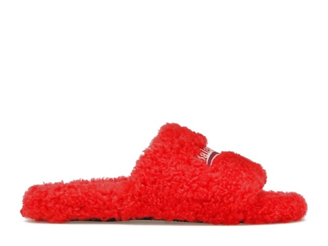 Balenciaga Furry Slide Red 654747W2DO16596