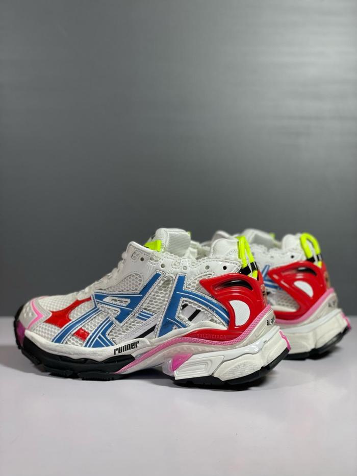 Balenciaga Runner Sneakers 'White Blue Red Mesh And Nylon'