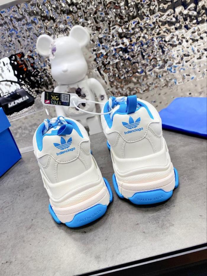 Balenciaga x adidas Triple S White Blue