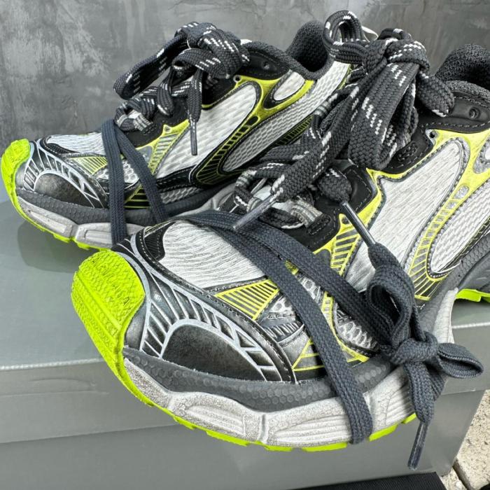 Balenciaga 3XL Lace-Up Sneakers Gray Green