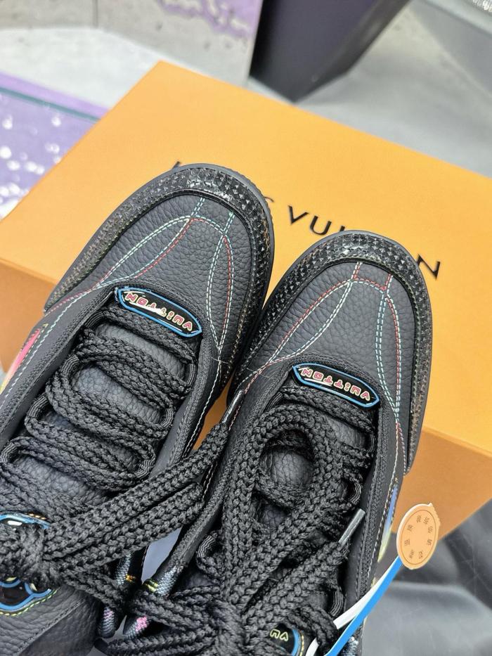 LOUIS VUITTON Skate Low Top Skateboard Shoes Men's Black
