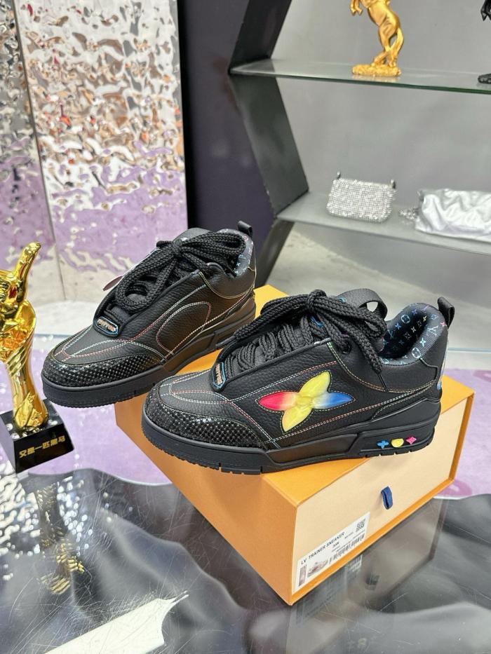 LOUIS VUITTON Skate Low Top Skateboard Shoes Men's Black