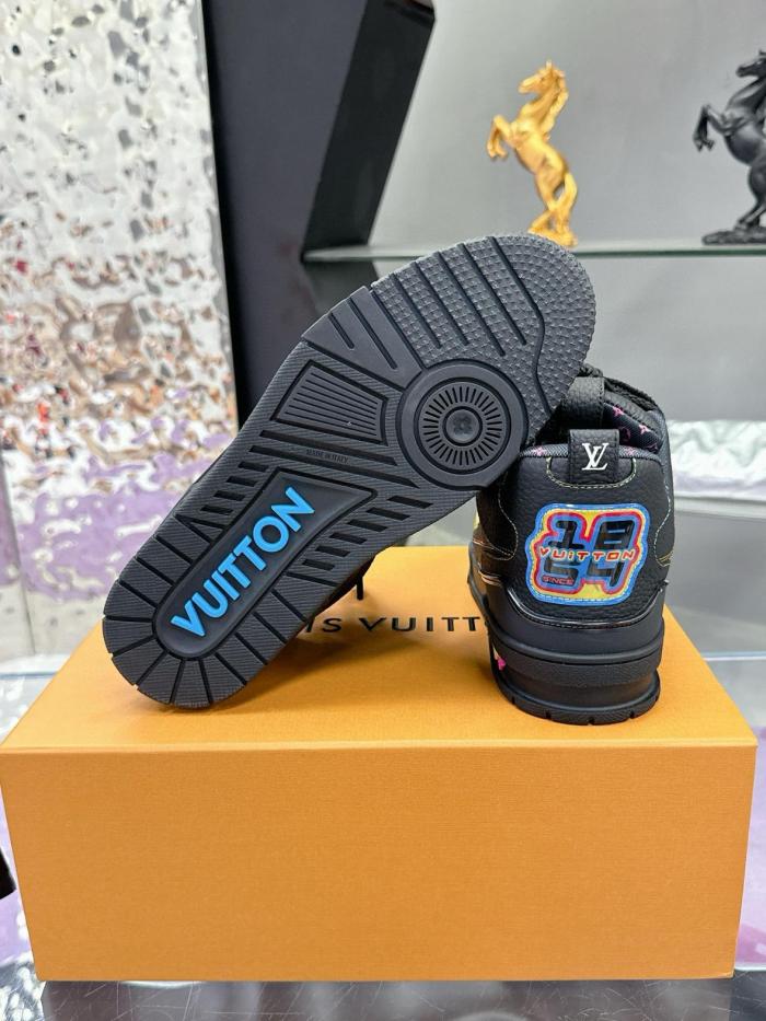 LOUIS VUITTON Skate Low Top Skateboard Shoes Men's Black