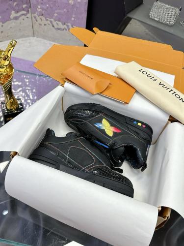 LOUIS VUITTON Skate Low Top Skateboard Shoes Men's Black