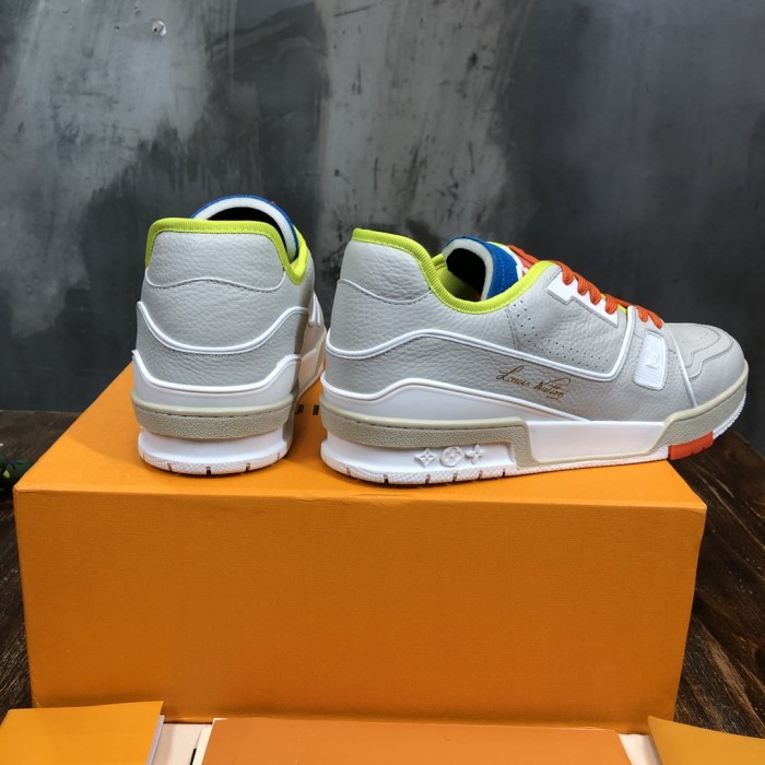 Louis Vuitton Trainer Upcycled Gray Orange