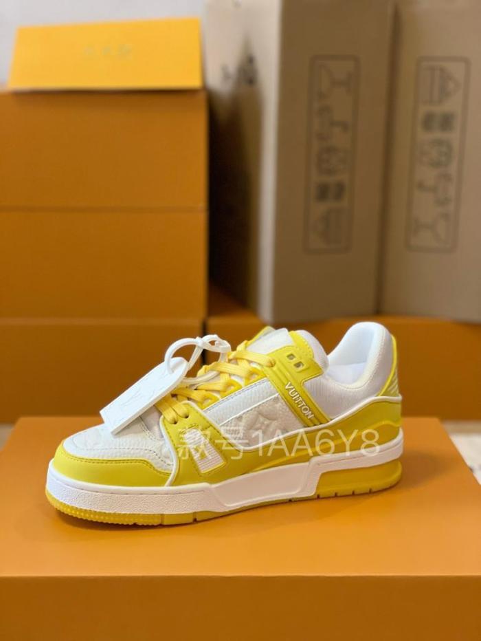 Louis Vuitton Trainer Yellow White Monogram
