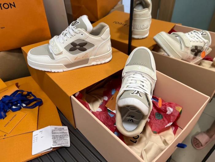 Louis Vuitton LV Trainer Monogram Flower Beige