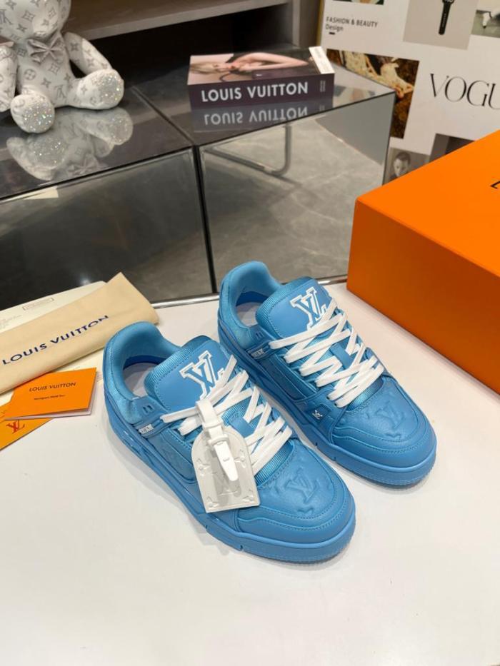 Louis Vuitton Trainer Blue Embossed Monogram