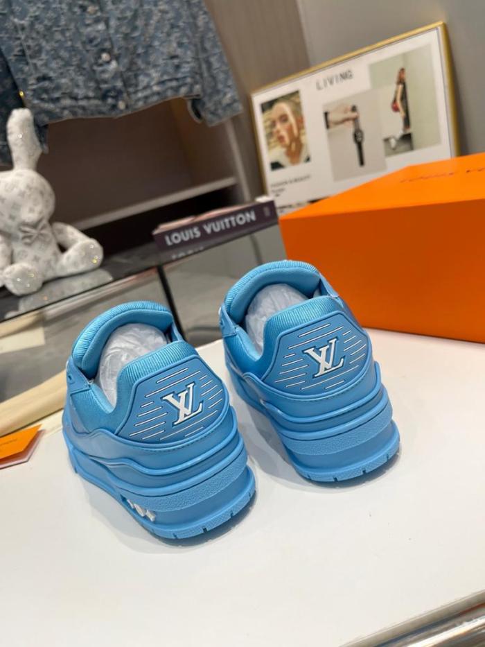 Louis Vuitton Trainer Blue Embossed Monogram