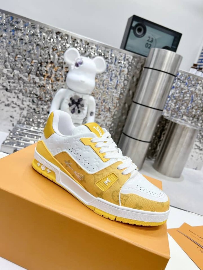 Louis Vuitton Trainer White Yellow Monogram