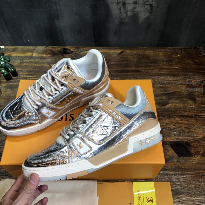 Louis Vuitton Trainer Metallic Beige