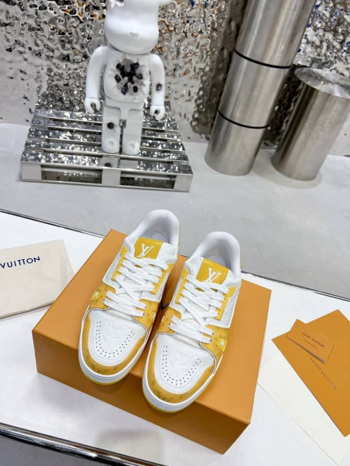 Louis Vuitton Trainer White Yellow Monogram