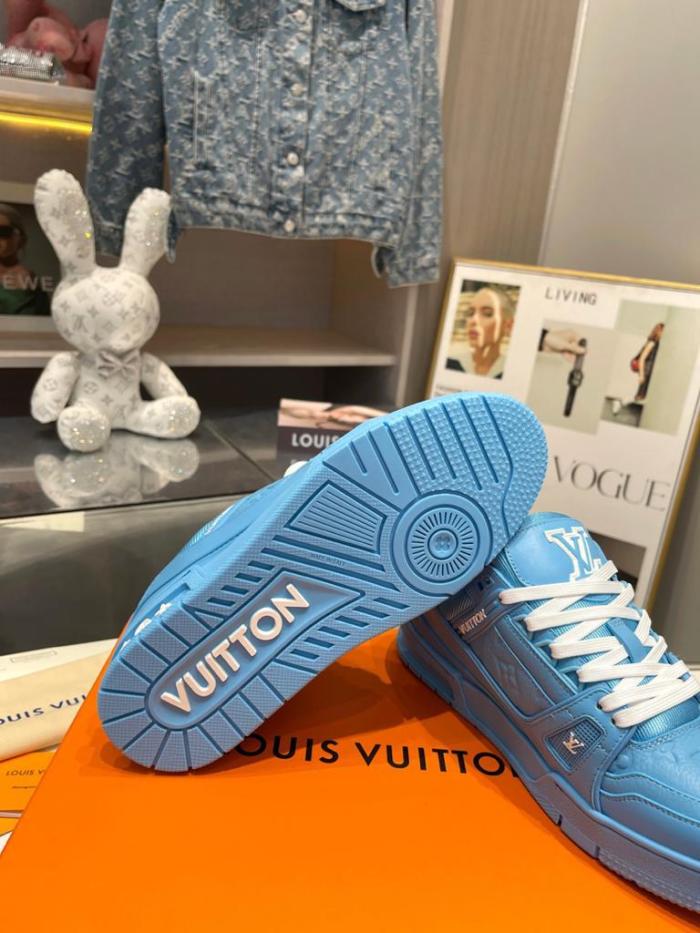 Louis Vuitton Trainer Blue Embossed Monogram