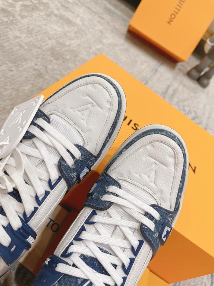 Louis Vuitton LV Trainer Monogram Denim White Blue