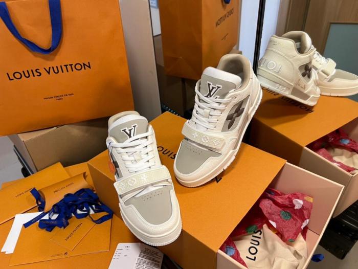Louis Vuitton LV Trainer Monogram Flower Beige