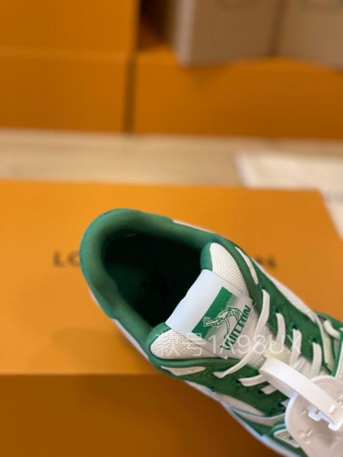 Louis Vuitton Trainer Green Monogram Denim