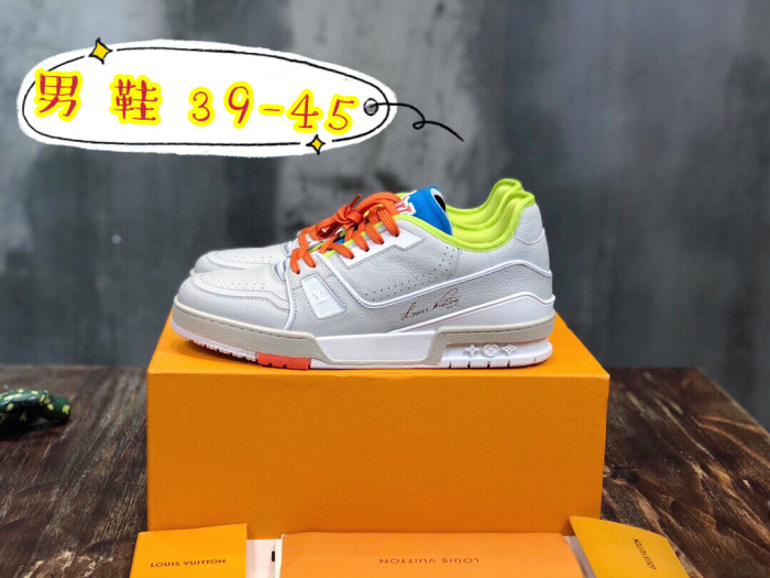 Louis Vuitton Trainer Upcycled Gray Orange