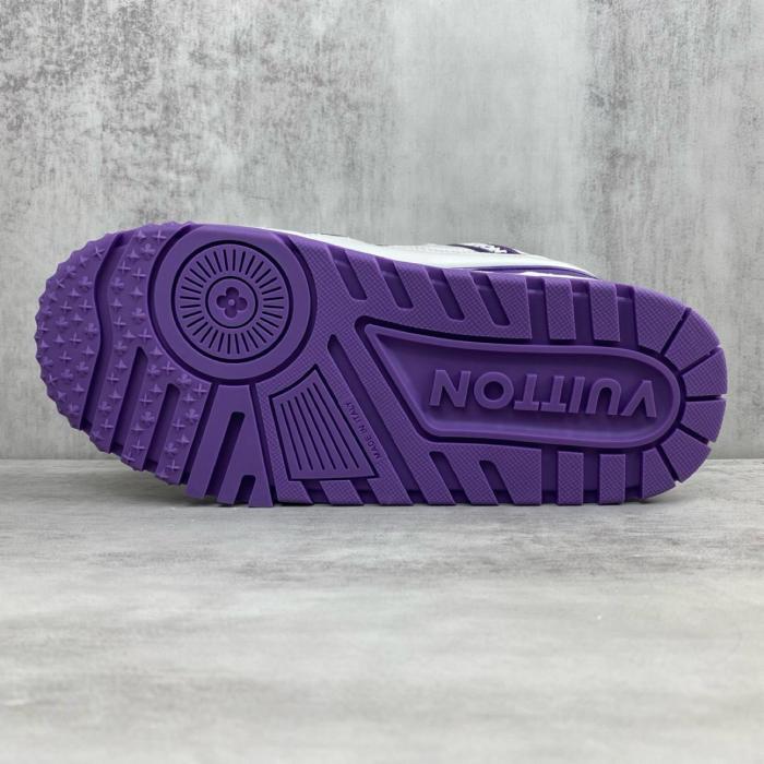 LOUIS VUITTON Trainer Maxi Little Chubby Ding Low Top Skateboard Shoes Unisex White Purple