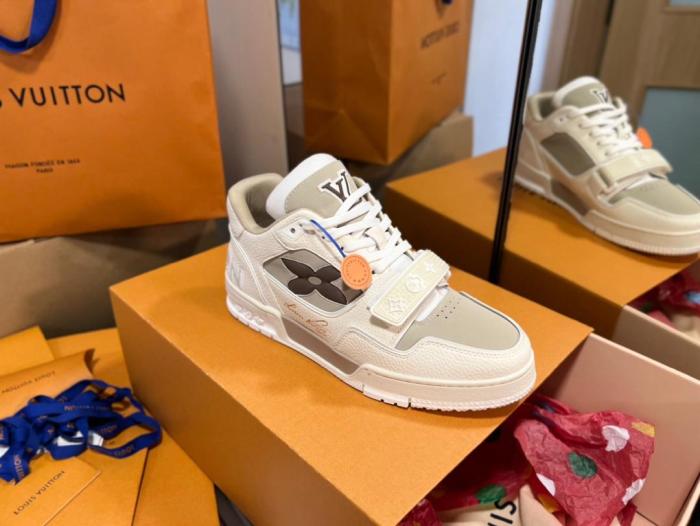 Louis Vuitton LV Trainer Monogram Flower Beige