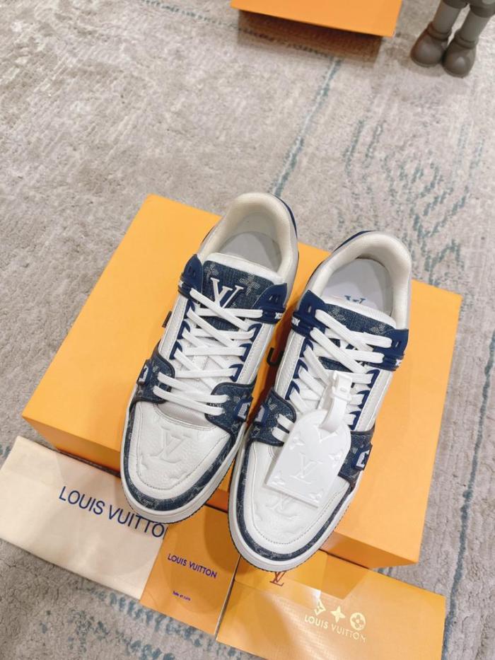 Louis Vuitton LV Trainer Monogram Denim White Blue