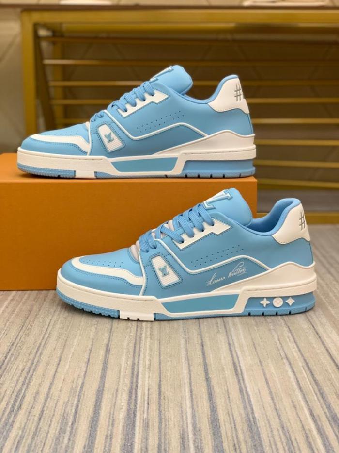 Louis Vuitton LV Trainer #54 Light Blue White
