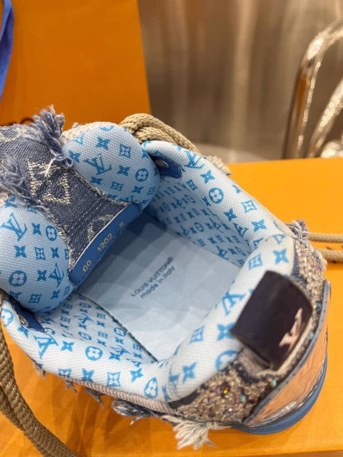 Louis Vuitton Skate Trainer Blue Swarovski Monogram