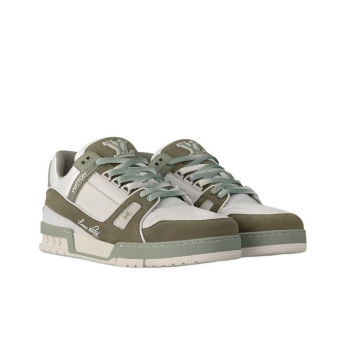 LOUIS VUITTON Trainer Low-Top Skateboard Shoes Unisex Dark Green