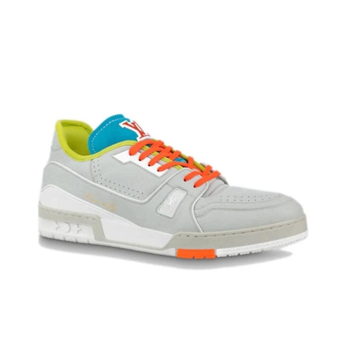 Louis Vuitton Trainer Upcycled Gray Orange