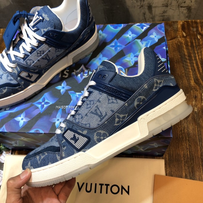 Louis Vuitton Trainer Sneaker Denim Monogram
