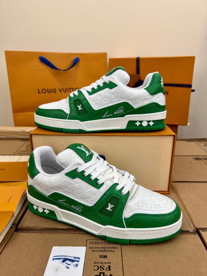 Louis Vuitton Trainer #54 Signature Green White