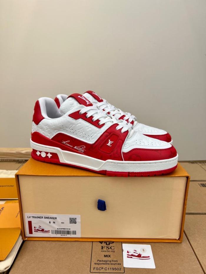 Louis Vuitton Trainer #54 Signature Red White