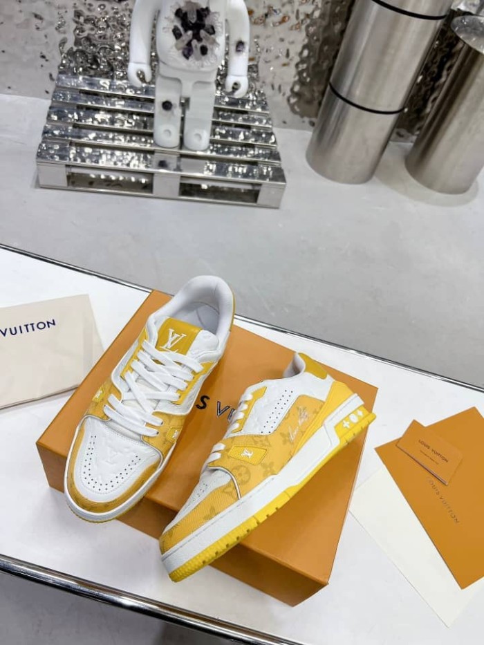 Louis Vuitton Trainer White Yellow Monogram