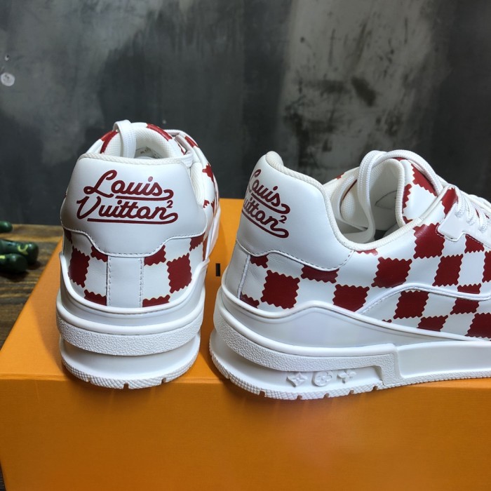 Louis Vuitton Trainer Red White Damier