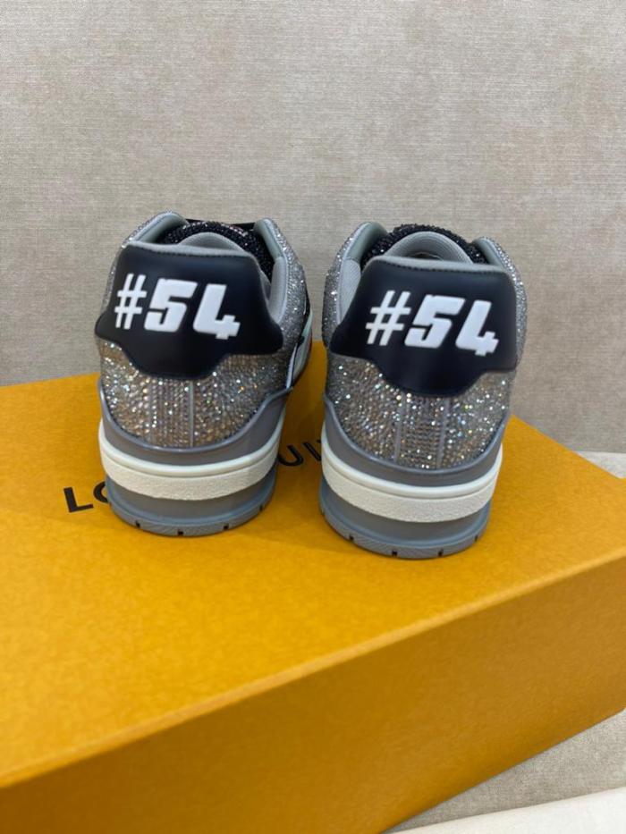 Louis Vuitton LV Trainer Black Grey Crystal