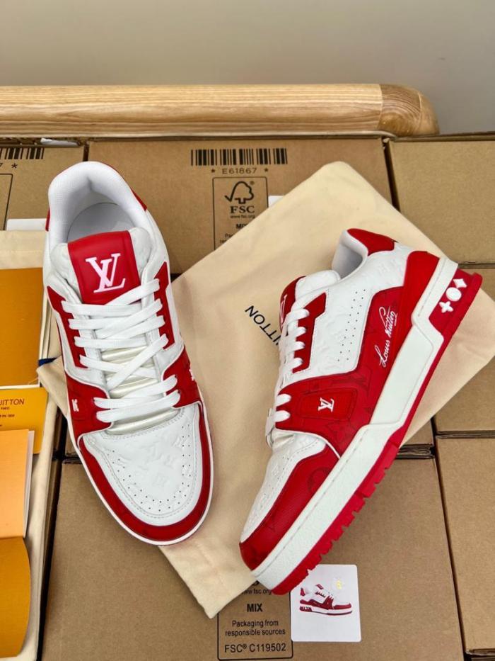 Louis Vuitton Trainer #54 Signature Red White
