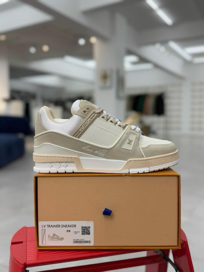 LOUIS VUITTON Trainer Low-Top Skateboard Shoes Unisex Light Green