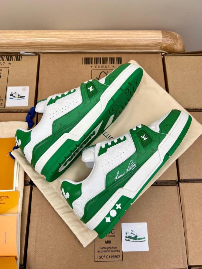 Louis Vuitton Trainer #54 Signature Green White