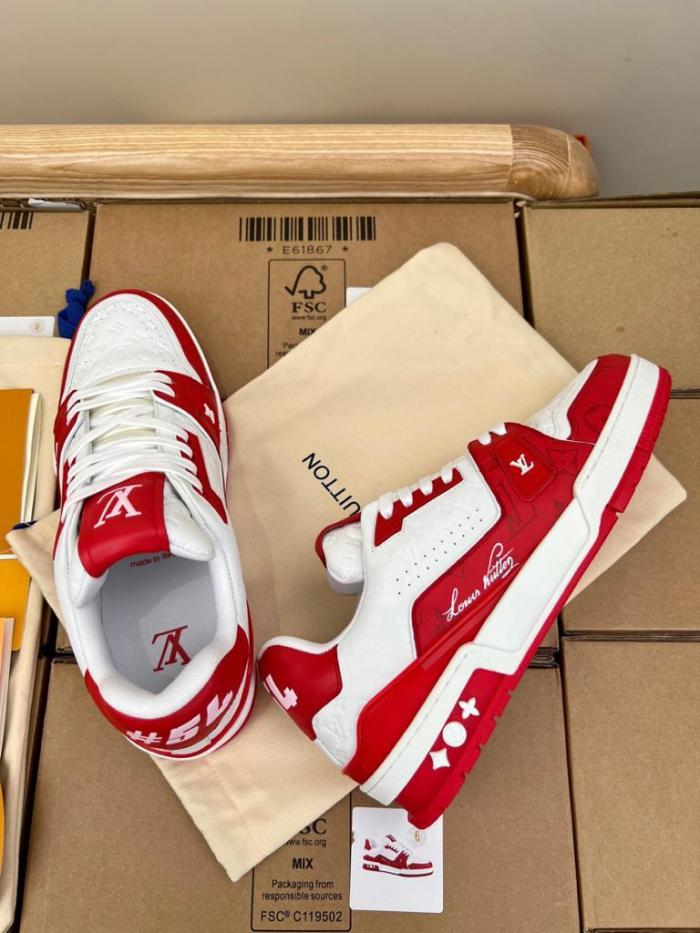 Louis Vuitton Trainer #54 Signature Red White