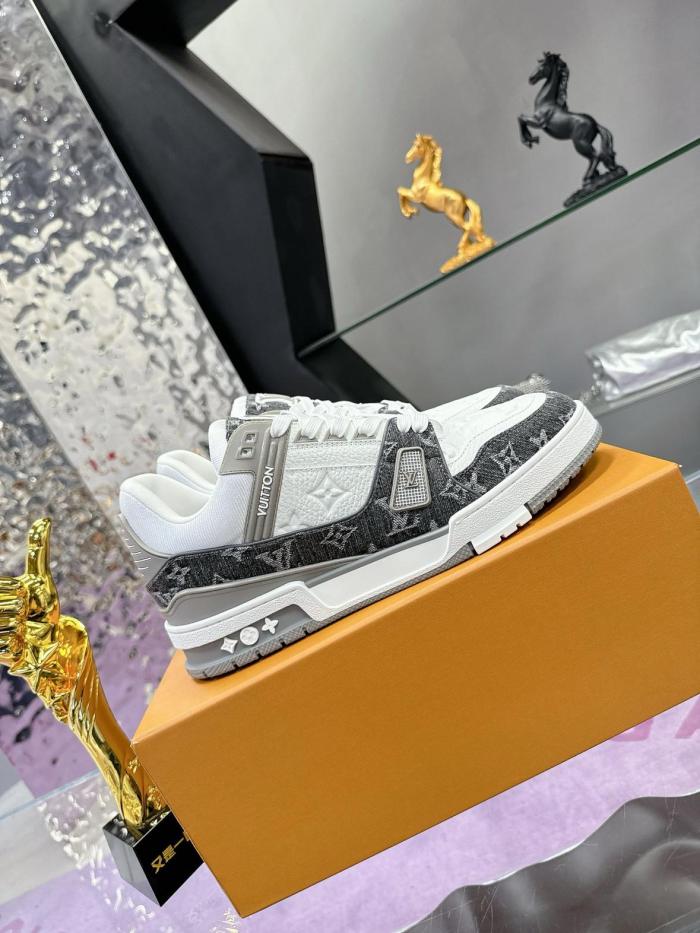 Louis Vuitton Trainer Monogram Denim Grey White