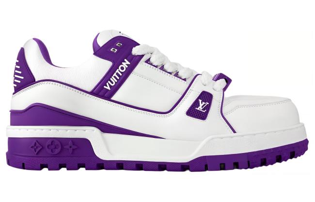 LOUIS VUITTON Trainer Maxi Little Chubby Ding Low Top Skateboard Shoes Unisex White Purple