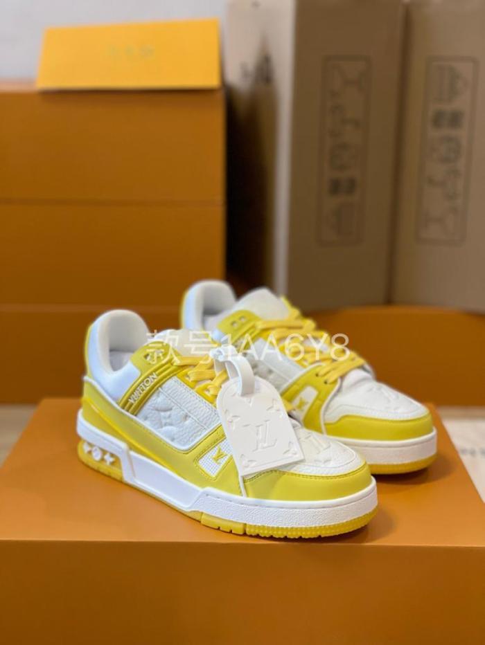 Louis Vuitton Trainer Yellow White Monogram