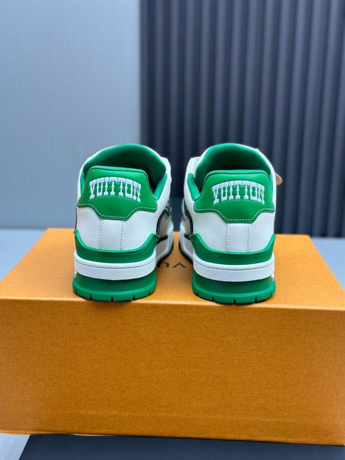 Louis Vuitton LV Trainer White Green