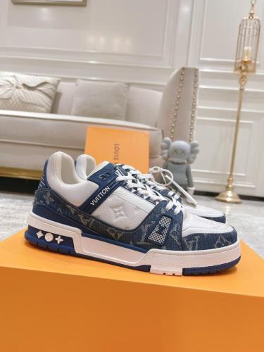 Louis Vuitton LV Trainer Monogram Denim White Blue
