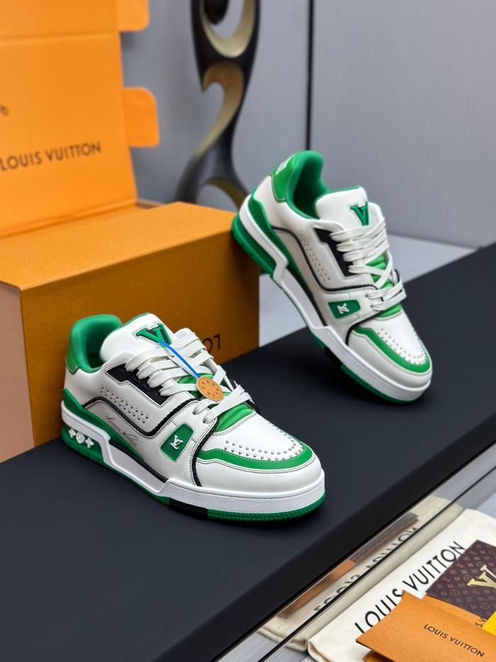 Louis Vuitton LV Trainer White Green