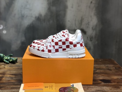 Louis Vuitton Trainer Red White Damier