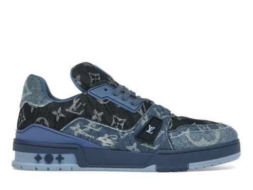 Louis Vuitton LV Trainer Blue Patchwork Monogram Denim