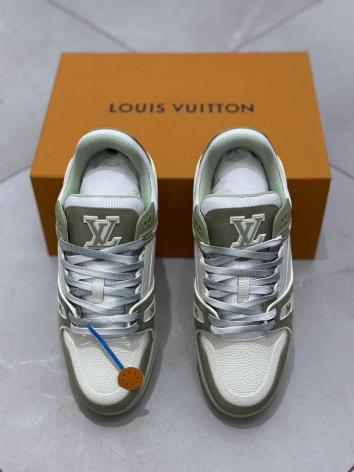 LOUIS VUITTON Trainer Low-Top Skateboard Shoes Unisex Dark Green