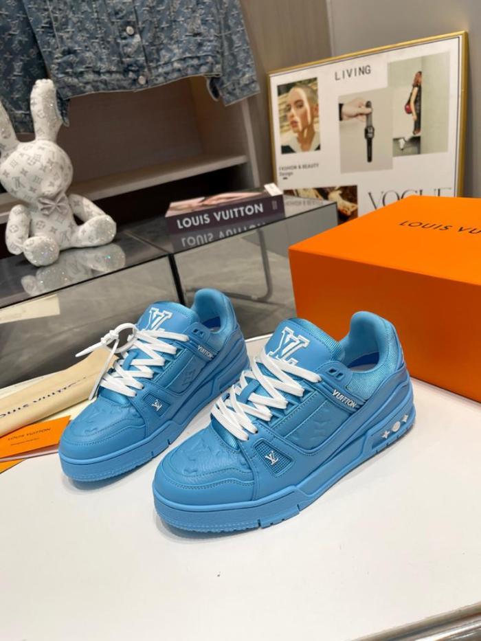 Louis Vuitton Trainer Blue Embossed Monogram