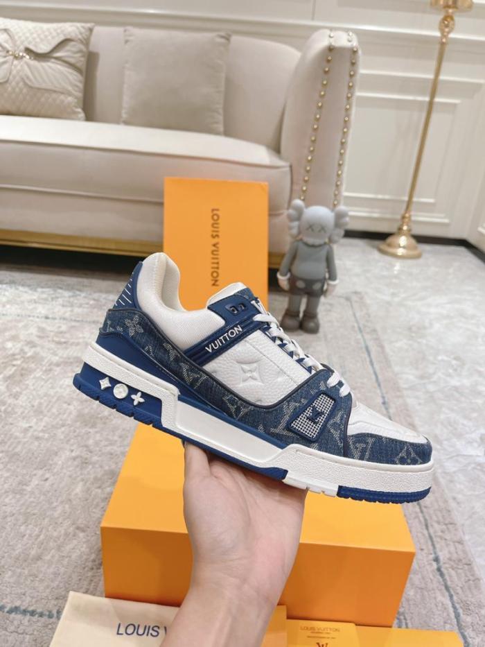 Louis Vuitton LV Trainer Monogram Denim White Blue