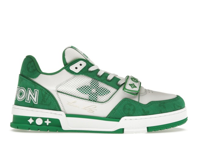 Louis Vuitton Trainer Green Monogram Denim